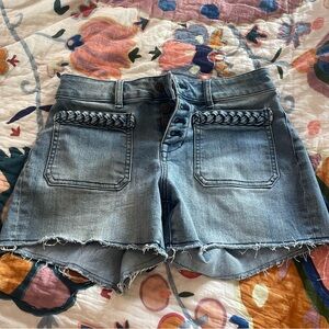 Denim shorts, braided detail
